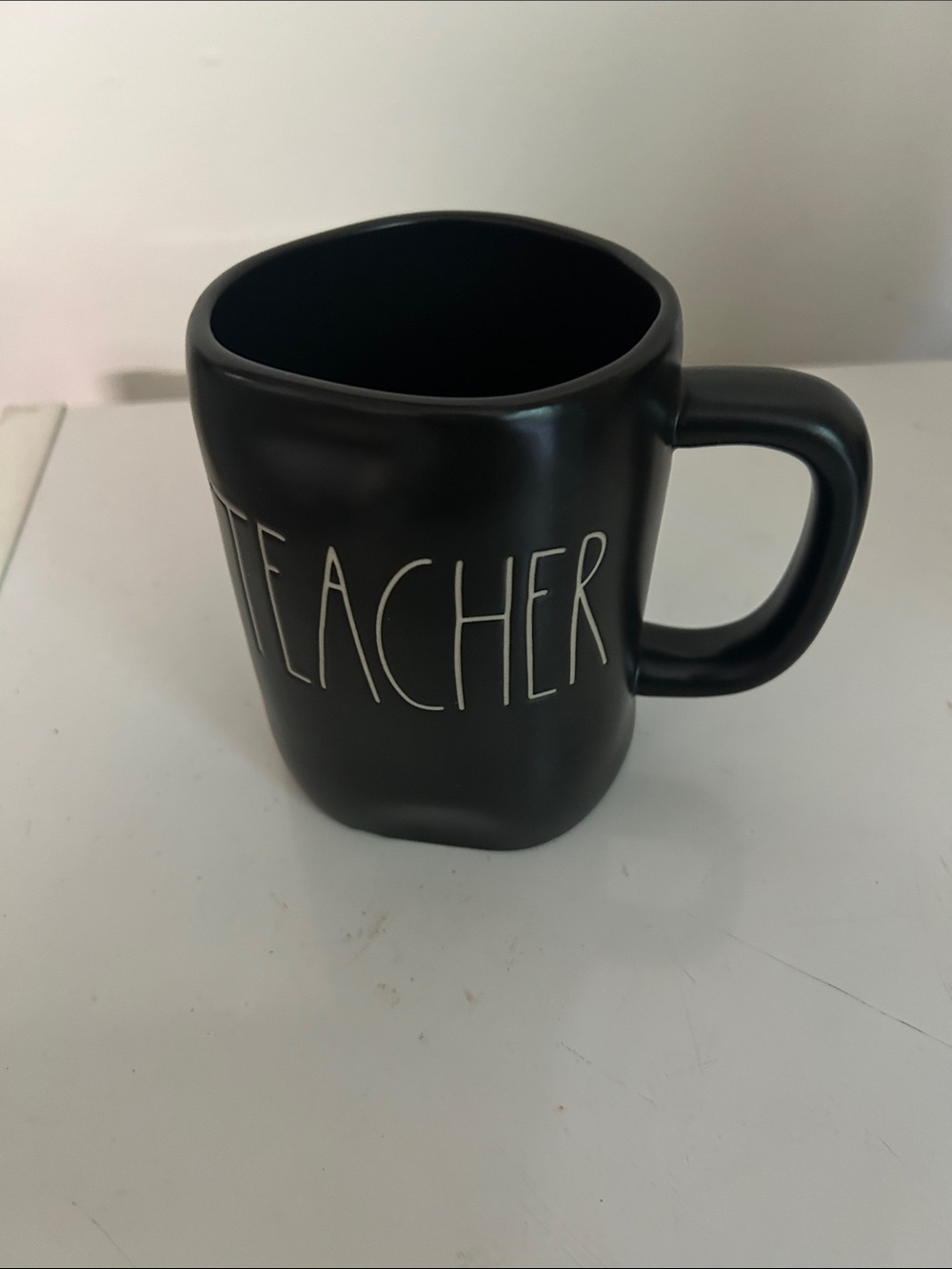 Rae Dunn Black 'Teacher' Ceramic Mug